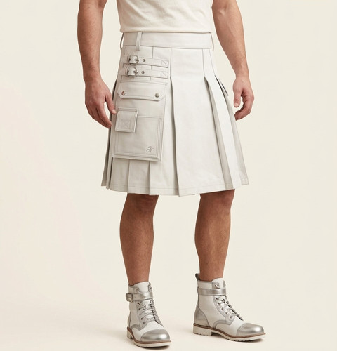 Men white leather gladiator - men's,