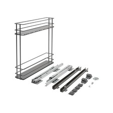 GoodHome Pull Out Storage Cupboard Drawer Soft Close Kitchen Cabinet 2 Shelves