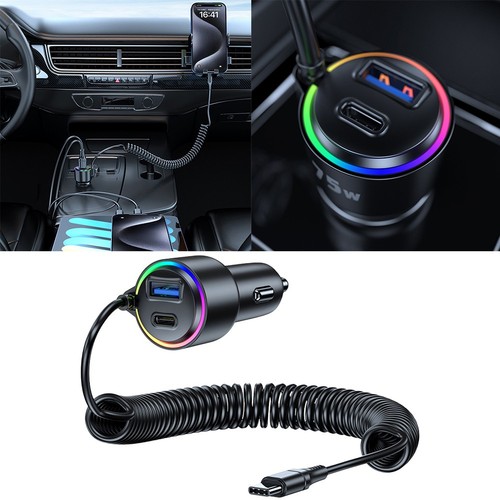 75w car charger with coiled - 75w,