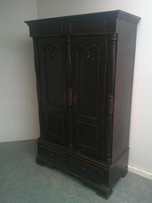 A Beautifully Painted Black Antique / Old Pine Georgian 1 Piece Hall Wardrobe