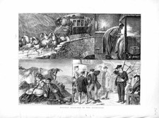 Old Antique Print 1872 Holiday