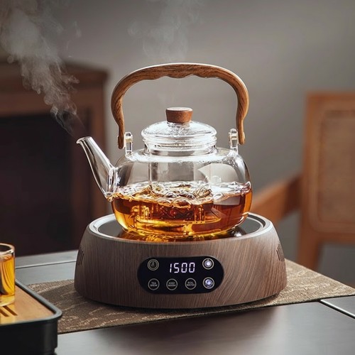 Glass teapot set with 4 - 1l,