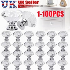 30mm Crystal Glass Door Knobs