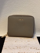 DKNY Women's Leather Wallet Grey Zip Around Purse Excellently Condition