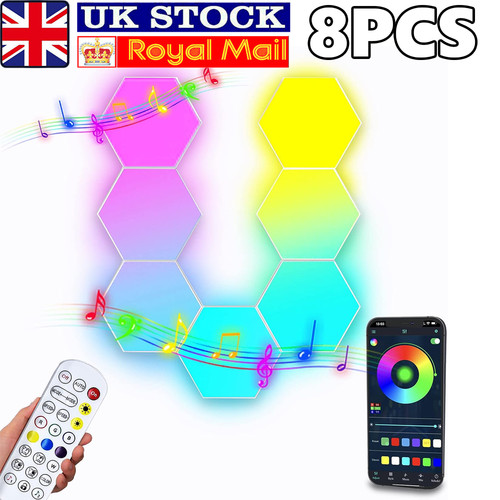 16pcs led rgb hexagon - rgb, light