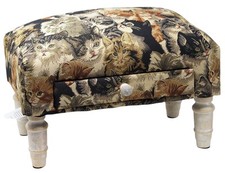 Cat Tapestry Print Upholstered