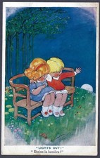 Lights out - children postcard