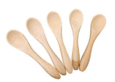 5x Mini Natural Wooden Cutlery