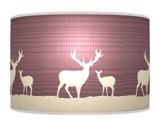 Trees Stag Deer Tartan Plaid