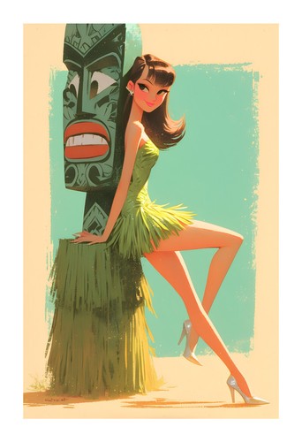 1960s vintage tiki theme - 1960s,