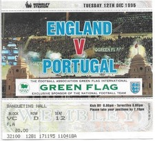 England v Portugal 1995/96 Friendly ticket