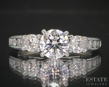 14k White Gold Tolkowsky Natural 1.28ctw Diamond Engagement Ring 3.9g i20300