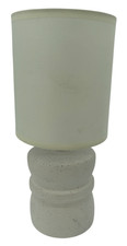 Concrete White Table Lamp Speckled Base E14 25W Candle Shade - A4T O817