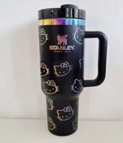 Black gold kawaii tumbler - kawaii,