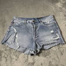 Blank NYC Women's Jean Shorts 32 Ripped Cut Off Distressed The Barrow High Rise