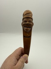 Vintage Black Forest Wooden Nutcracker – Hand Carved Gnome Head Folk Art