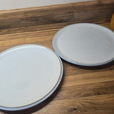 2x DENBY EVERYDAY Cool blue LARGE DINNER PLATES 10.5" 27cm