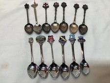 JOBLOT 13 COMMEMORATIVE TEA SPOONS 7 VINTAGE 6 CHROME