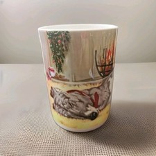 Cup Featuring An Illustration Of A Whippet Sleeping By A Fire