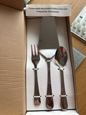 Royal Limoges 13 Piece Dessert/Cake Cutlery Set Cake Slice 6 Forks & 6 Spoons