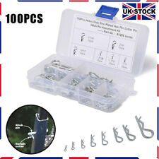 100pcs  Steel R Clips Spring Lynch Hitch Cotter Hair Pin Assortment～