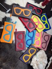 Soft Leather Zipped Sunglasses Glasses Spectacle Case Pouch