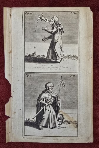 Antique satirical engraving - antique,