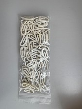 CURTAIN HOOKS FOR RING HEADER TAPE WHITE PLASTIC NYLON HOOK UK STANDARD SIZE