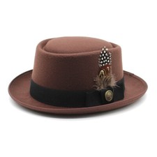 Men Pork Pie Bowler Hat Dad