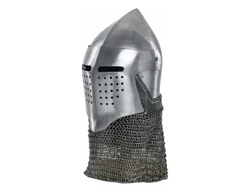 Combat bascinet helmet steel - combat,