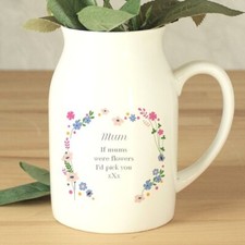 Personalised Floral Flower Ceramic Jug Vase New Home Flower Jug Room décor 