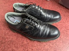 Footjoy Dryjoys Tour Black Leather Golf Shoes UK Size 8 EUR 42 M