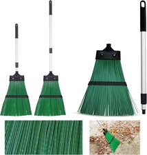 Garden Broom Telescopic Rake Extendable Handle Hard Bristle Sweeping Brush UK
