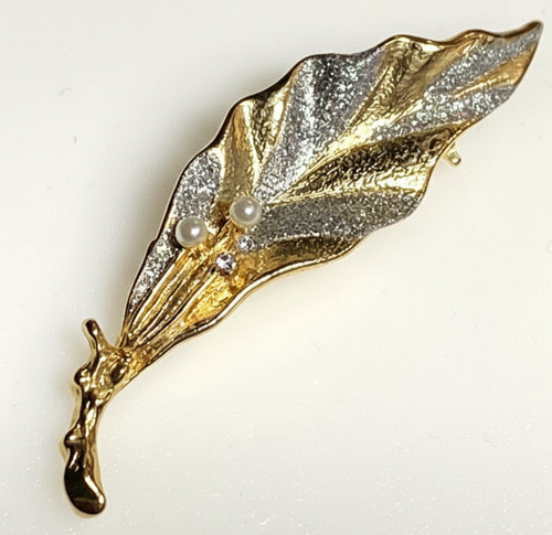 Vintage brooch jewellery leaf - brooch,