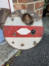 Vintage Enamel Railway Ground Signal Disc British Rail Railwayana Genuine 