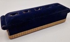 Ring Display Holder 5 Slots Holder Wooden & Velvet Ottoman Antique