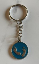 Blue Enamel ‘Baby Boy’ Footprints Charm Keyring Keychain Bag/Purse Charm Gift 