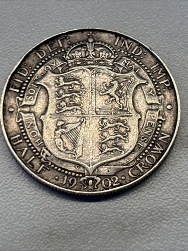 1902 half crown silver - half,