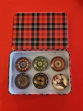 6 Pcs. Handmade Glass Magnet Decorative  For Ref Memo Board Metal Red Gift Box