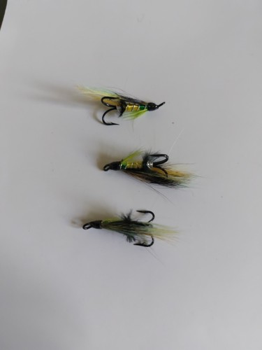 Green highlander salmon flies - green,