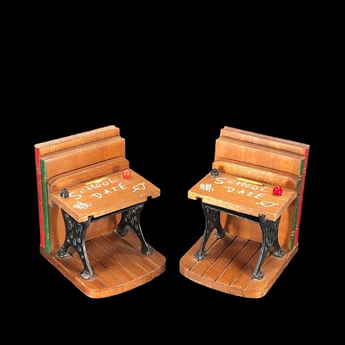 School desk bookends - school,