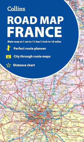 Collins road map france - map, of