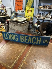 Bespoke Retro Quirky LONG BEACH DR Handmade &Painted American Diner Sign 82x17cm