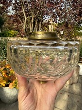 antique baccarat cut glass oil lamp reservoir font bayonet collar