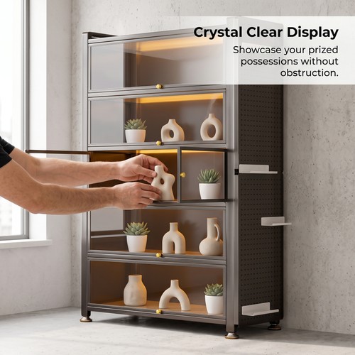 Metal display cabinet with - cabinet,