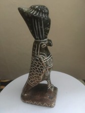 Horus Statue Ornament Egyptian God Protection Sky Sun 12cm Vintage Stone Carved