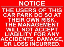 CAR PARK USERS DO SO AT OWN