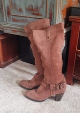 Womens Bertie Pull On Brown Cowboy Boots