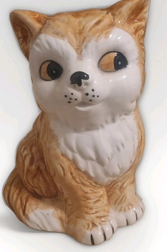 Vintage ceramic ginger cat - ceramic,