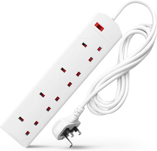 White electric extension lead - white,